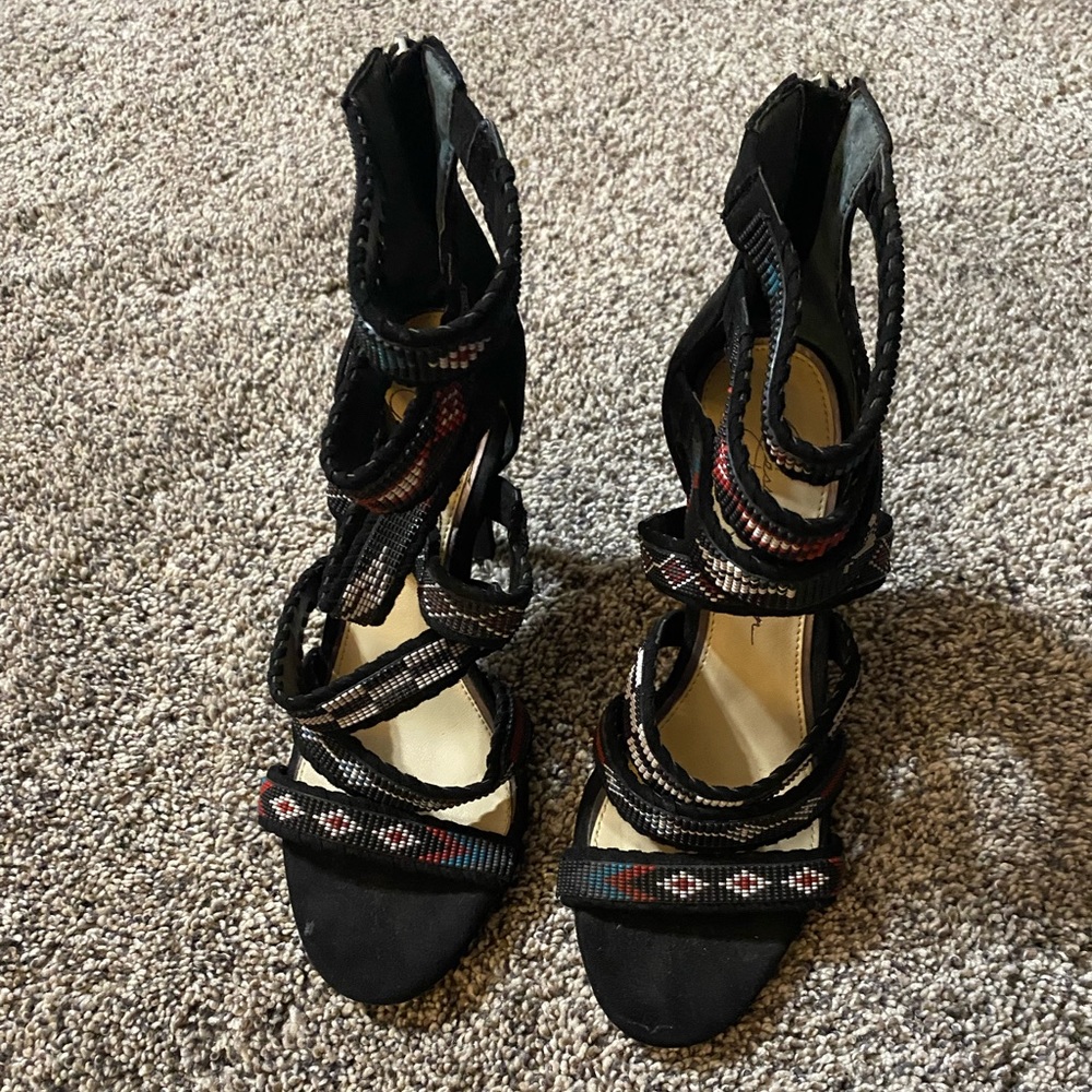 Jessica Simpson high heel, beaded straps
